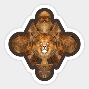 Lion in Sacred Geometry Ornament Sticker